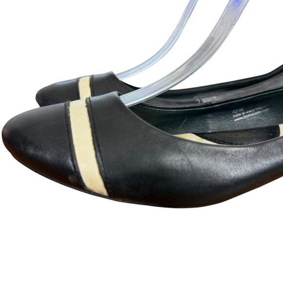 Born Devorah Womens Black Ivory Leather Slip On Ballet Flats Loafers Shoes sz 8 - Picture 8 of 16